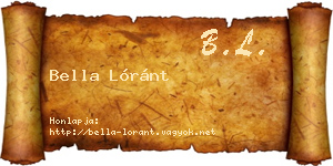 Bella Lóránt névjegykártya